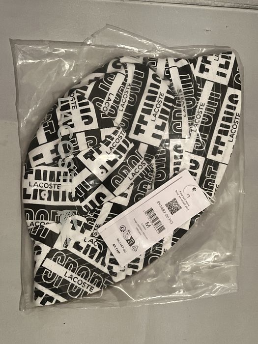 Chapéu bucket Lacoste reversível M preto e branco