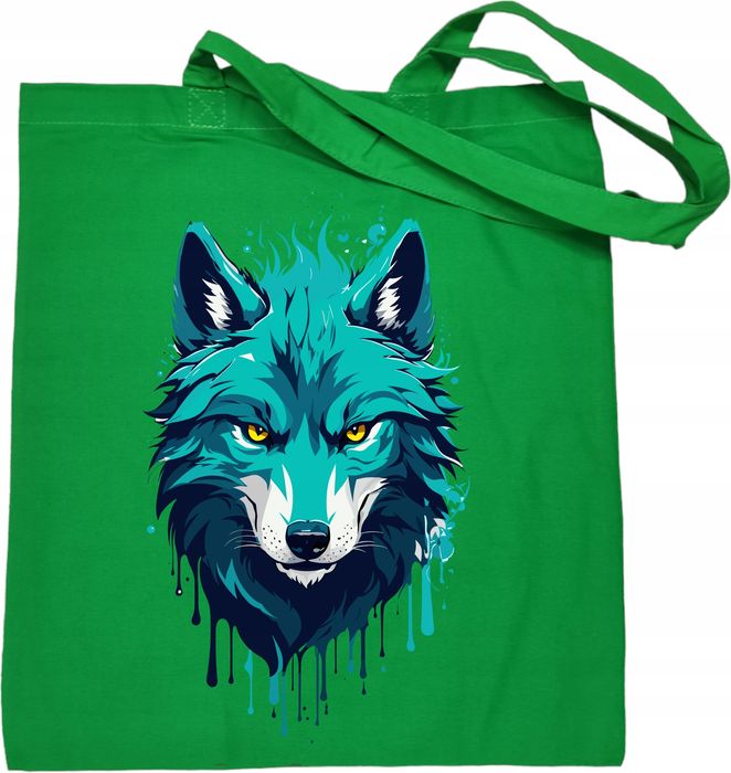 torba na zakupy wilk zimowy modny nadruk prezent