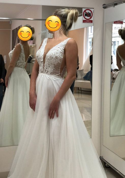 Suknia ślubna śmietankowa