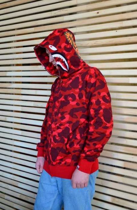 Худи Bape Camo Красная  s-m