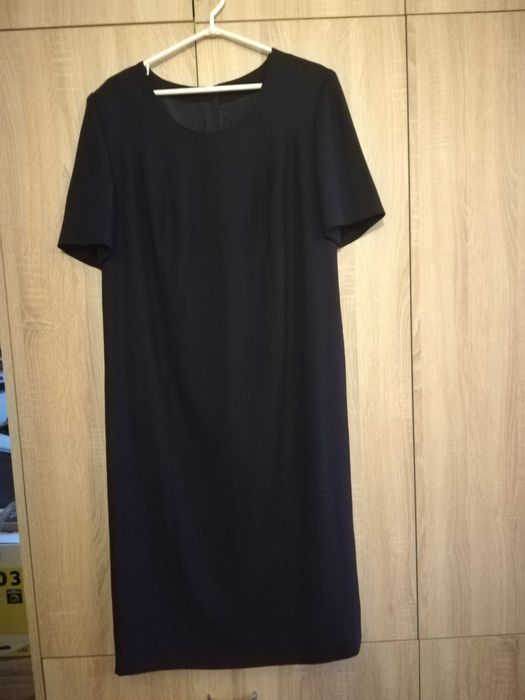 Komplet sukienka z żakietem granatowa r. 44