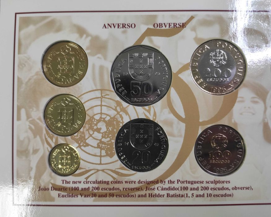 Moedas Escudos em carteira BNC 1995