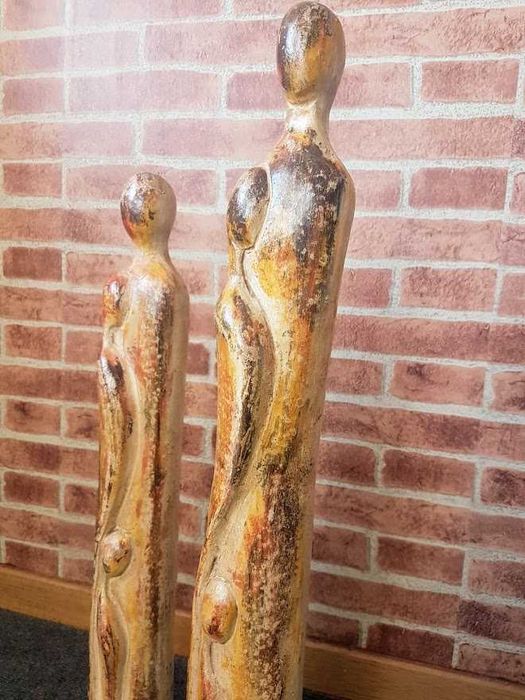 Estatueta família adereço cerâmica decoração