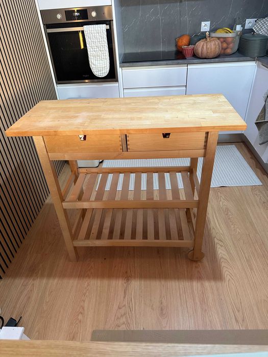 Carrinho de cozinha IKEA FÖRHÖJA em bétula – excelente estado