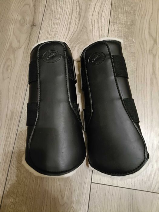 Ochraniacze FULL czarne skórzane