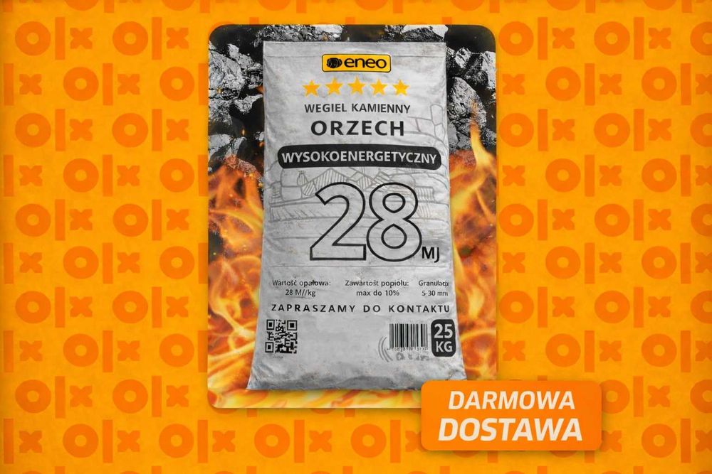Węgiel kamienny orzech,  węgiel groszek. Transport gratis!