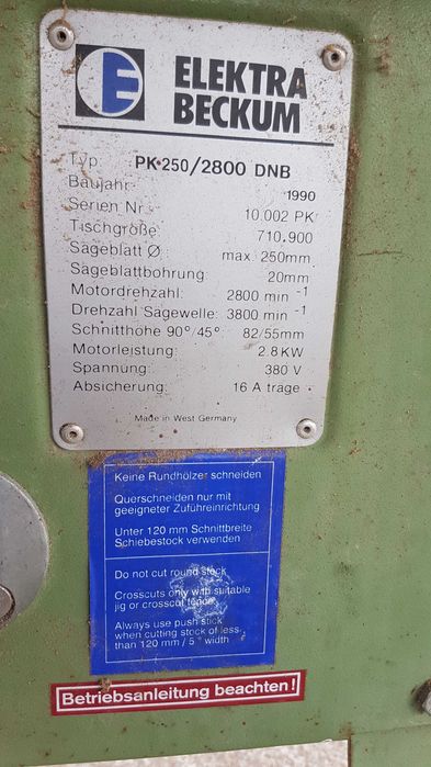 Piła tarczowa Elektra Beckum na 380V