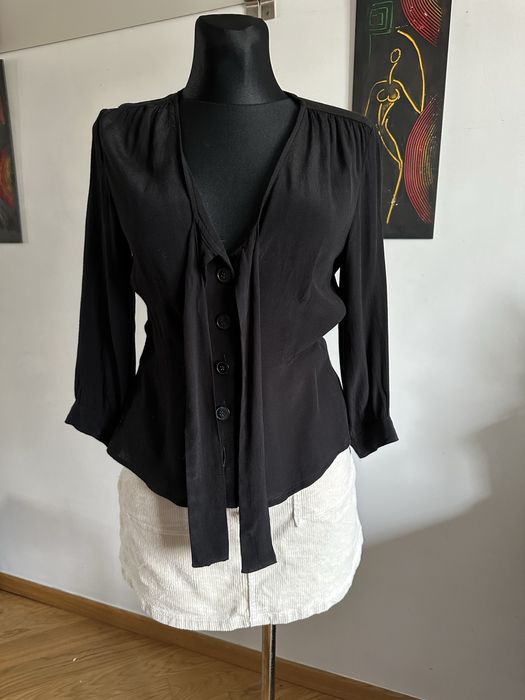 Elegancka koszula czarna Monki z wiazaniem