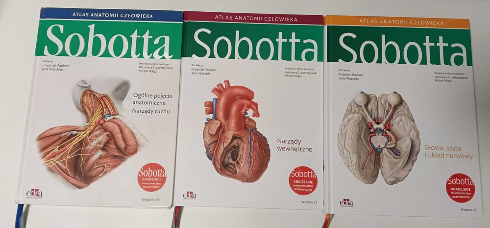 Atlas Anatomii Człowieka Sobota Tom 1-3 - Mianownictwo Angielskie