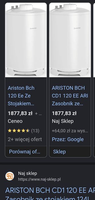 Zasobnik  CWU Ariston 124L  zbiornik na wodę