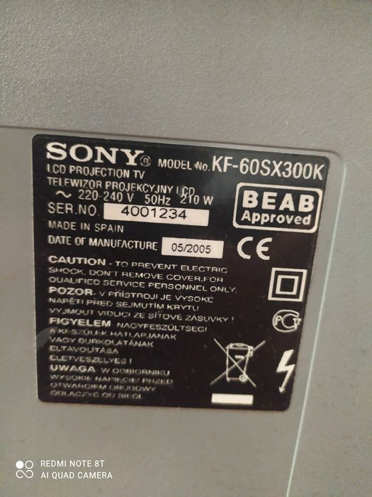 Projektor Telewizor Sony KF-60SX300K