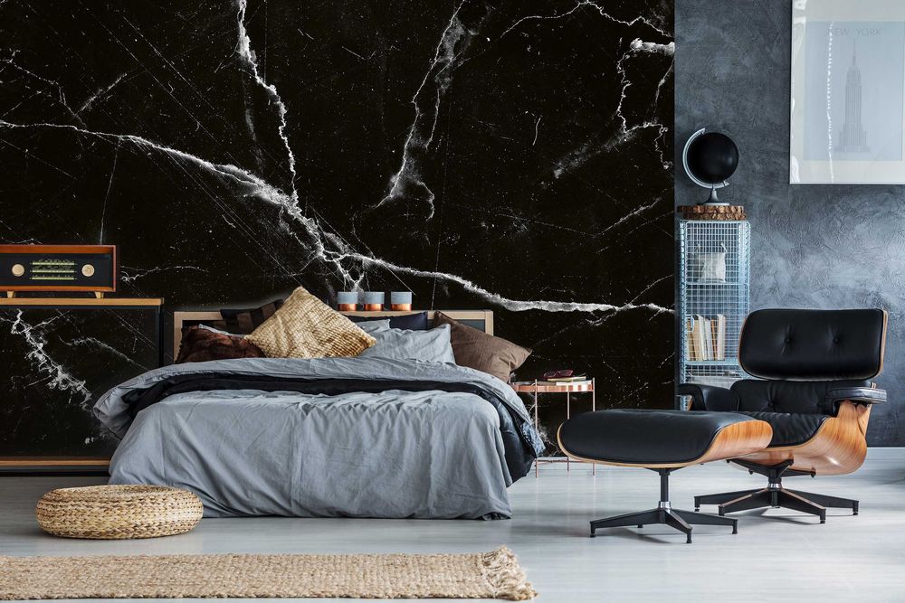 Fototapeta Marmur Czerń/Biel 3D Na Twój Własny Rozmiar + KLEJ