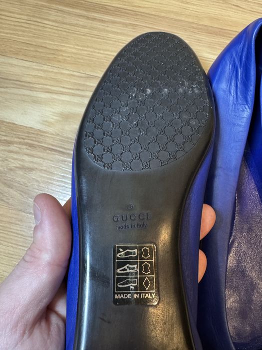 Балетки Gucci Blue Leather Bamboo