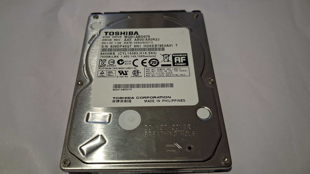 Dysk SATA 750GB Toshiba 2.5cala