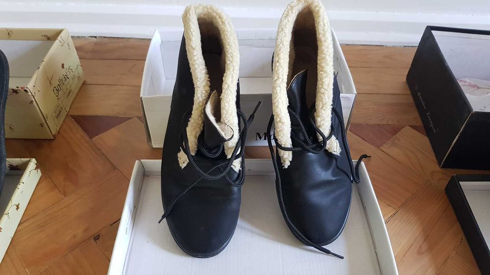 4 pares de calçado (havaianas, botins, sapatos, sapatilhas)