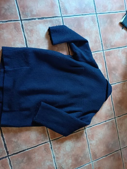 Kurtka granatowa Monki M boucle duże kieszenie
