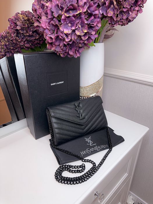 Torebka yves saint laurent YSL czarna kopertówka nowa  klasyczna