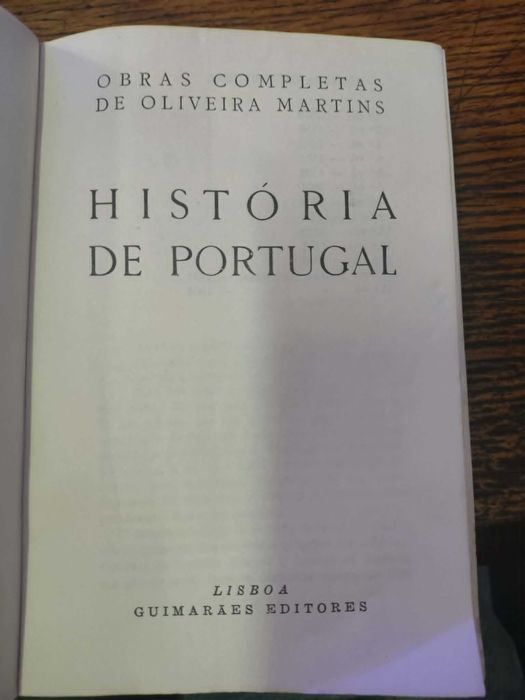 Livro História de portugal de Oliveira martins 1964