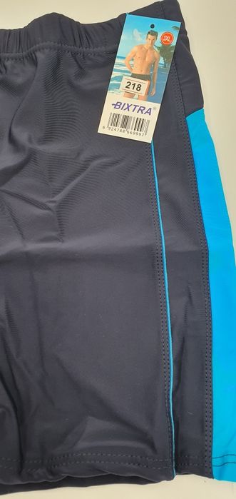 Kąpielówki męskie bokserki 3xl granatowe z niebieską wstawką