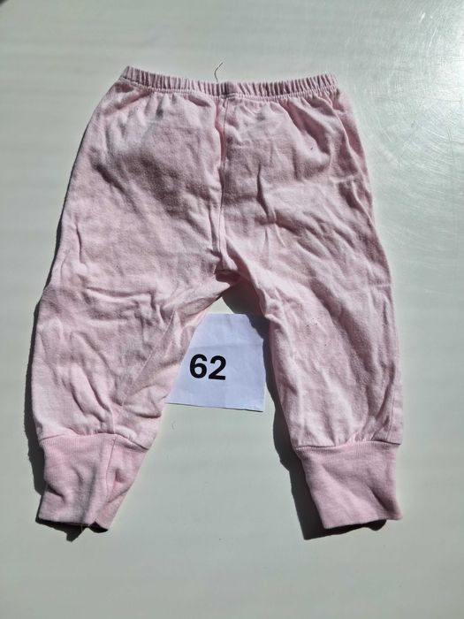 Spodnie niemowlęce dziewczęce różowe 62 bawełna na gumce ściągacze