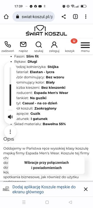 Koszula ze stójką