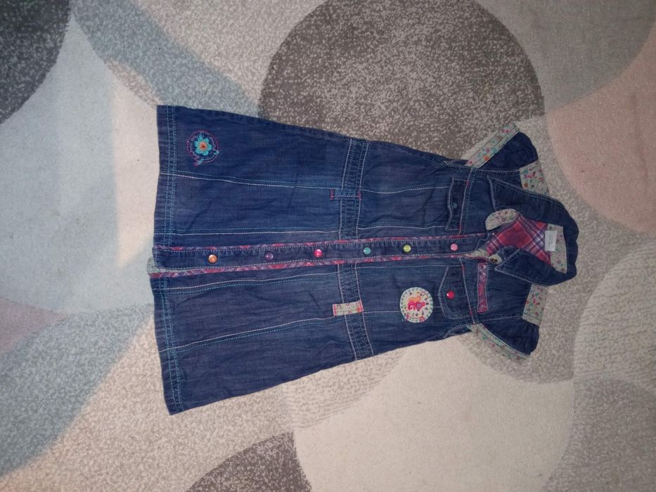 Jeansowa sukienka szmizjerka wiewiórka 104-110