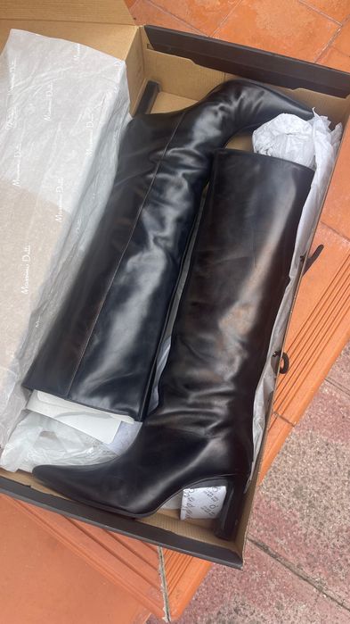 Botas altas de pele Massimo Dutti – Tamanho 38