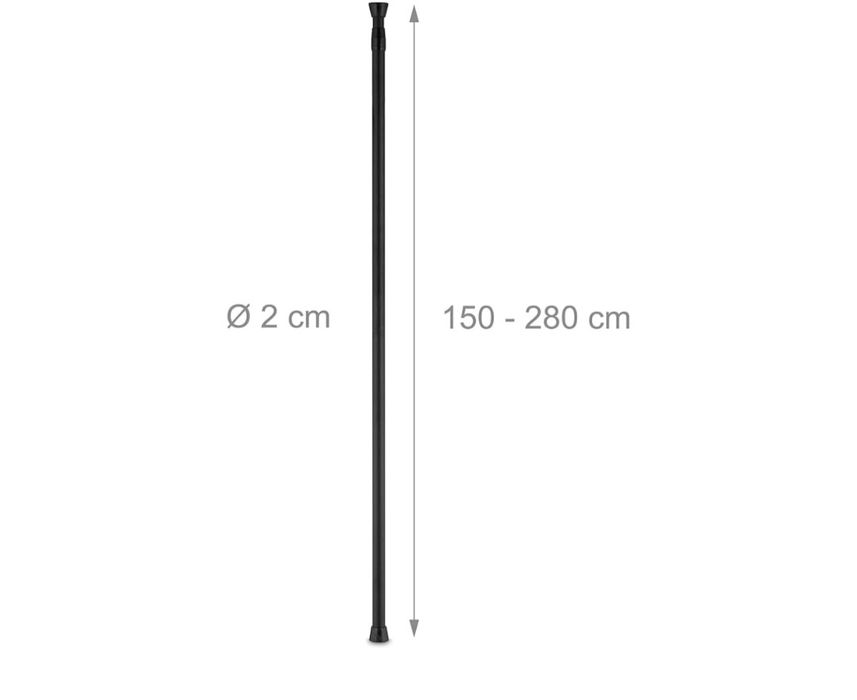 Drążek teleskopowy, 150-280 cm, drążek zaciskowy