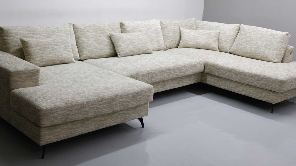 TDJ Nowy wieli narożnik U beżowa tkanina rogówka kanapa boucle sofa