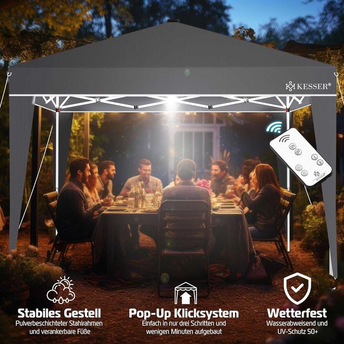 Nowy pawilon ogrodowy / altanka / namiot / 3x3m / LED / solar !8914!