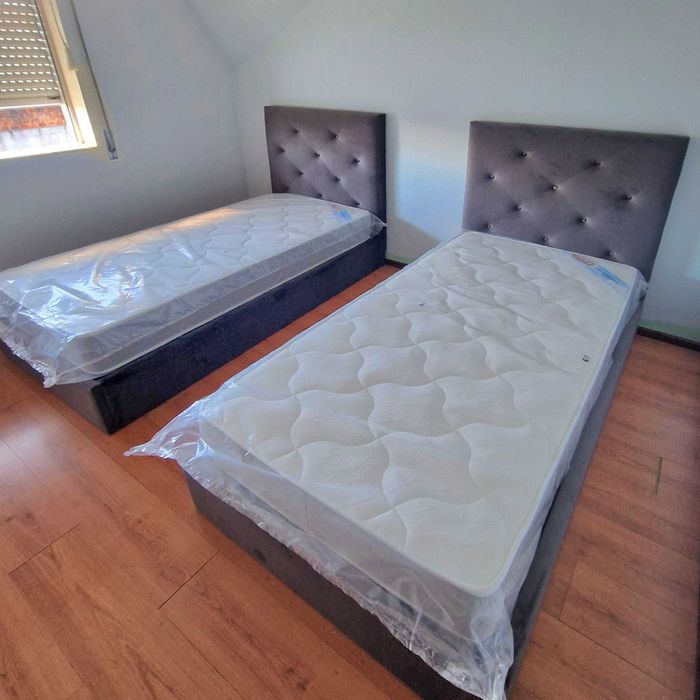 Camas de Solteiro Estofadas de Luxo 199€ - Disponíveis em Várias Cores! 190x90m! topp de Gama Novas Direto Da Fabrica