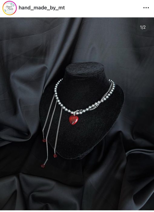 Кольє з кришталю гематиту чокер з ювелірного скла