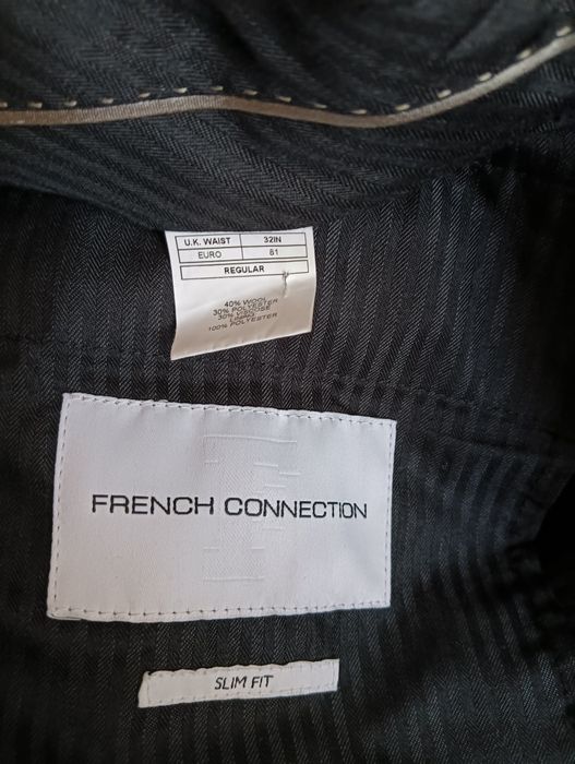 Spodnie męskie wizytowe zielone French Connection rozmiar S/M
