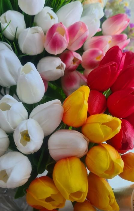 Букети штучні латексні тюльпани 15шт