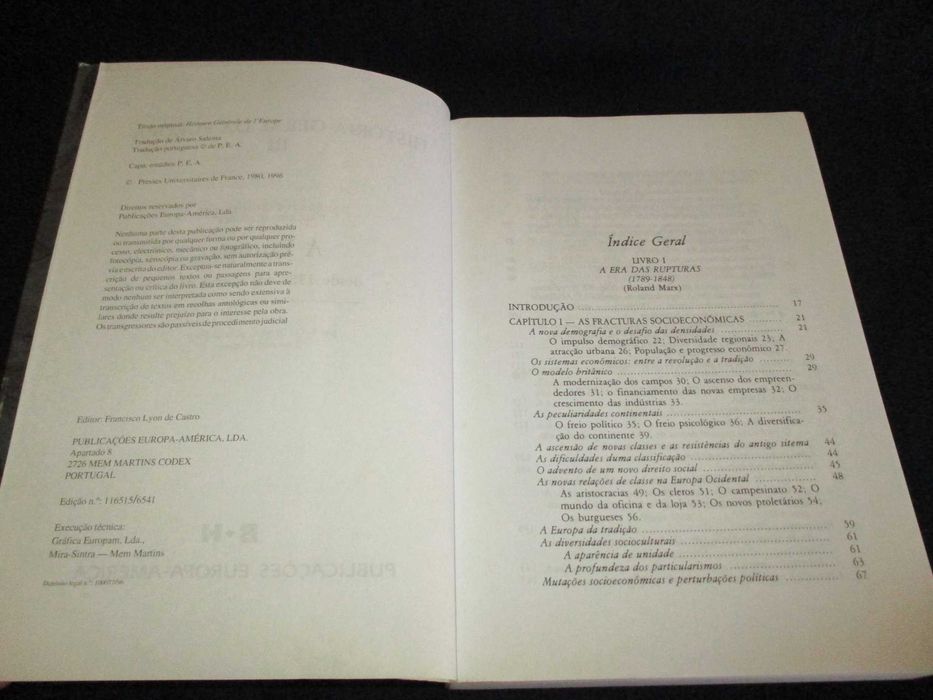 Livro História Geral Da Europa de 1789 aos nossos dias