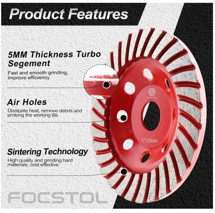 Tarcza Turbo do szlifowania betonu 125mm FOCSTOL