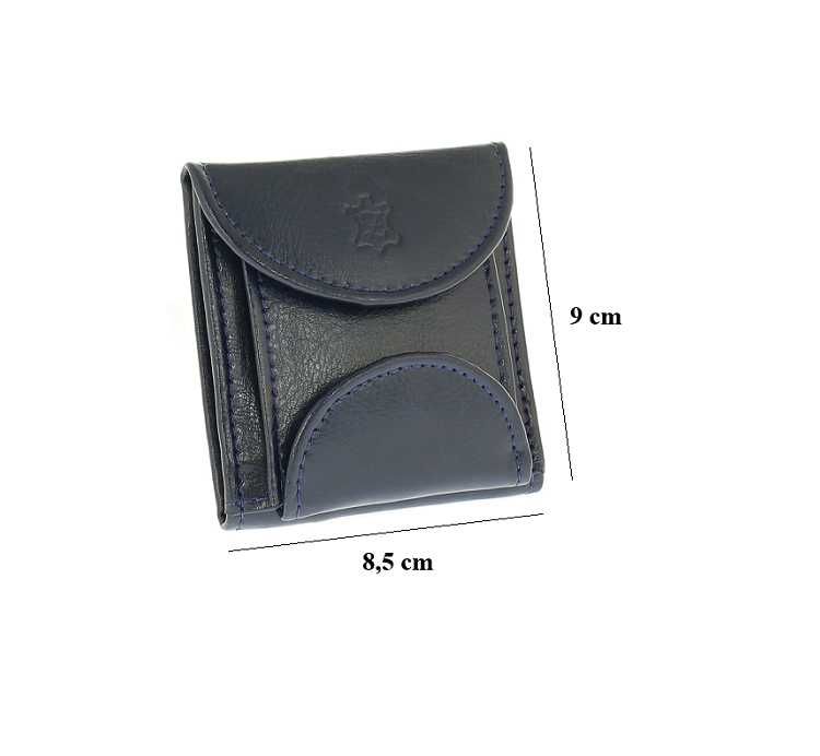 Mały męski portfel skórzany bilonówka banknotówka slim granat