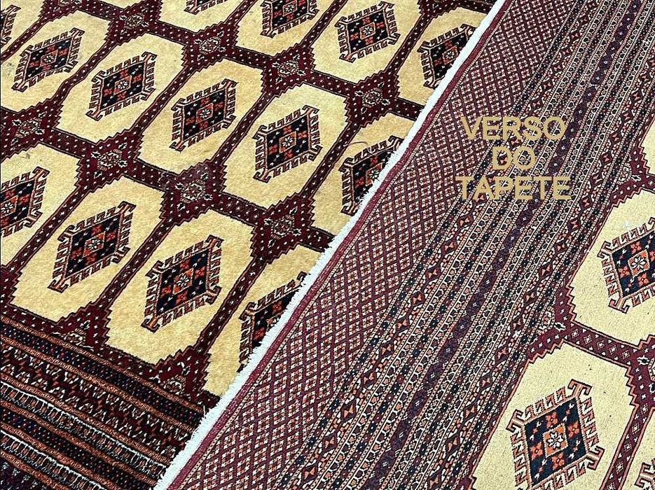 Tapete BOCHARA Paquistanês em lã, 280cm x 190cm (PERFEITO - COMO NOVO)