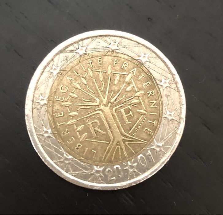 Moeda 2€ - erro de cunhagem edição francesa - 2001