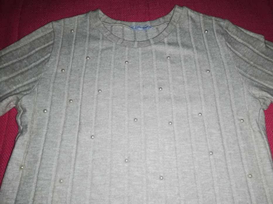 T-shirt com pérolas da Zara