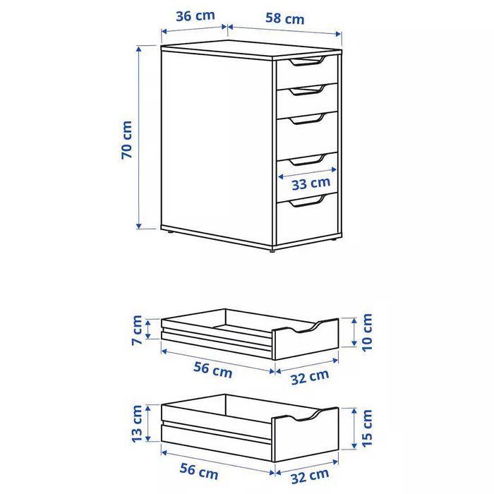 Regał Alex Ikea Komoda biała 36x70 nowy w kartonie