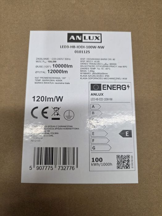 Lampa przemysłowa AnLux wisząca Led3 100w