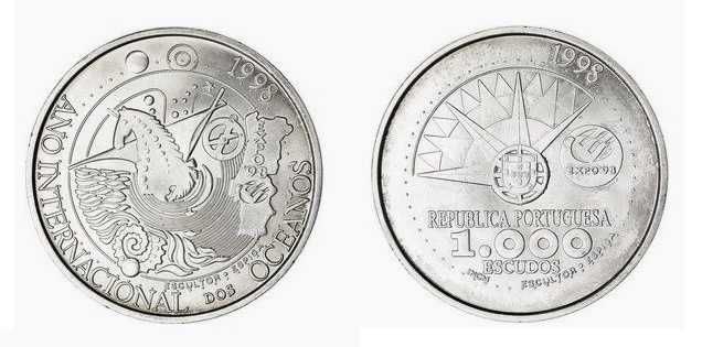 Moedas Portuguesas - 1000$ escudos (Ano Internacional dos Oceanos)