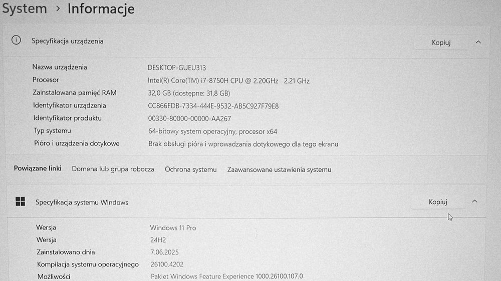 Dell Vostro 15-7580 i7 32GB RAM | idealny do pracy | mocne parametry