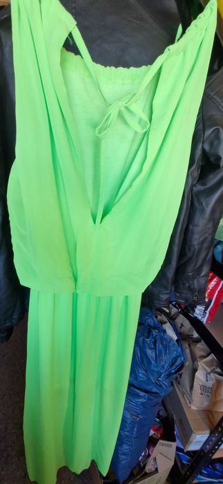 Sukienka zielona neon nowa dluga