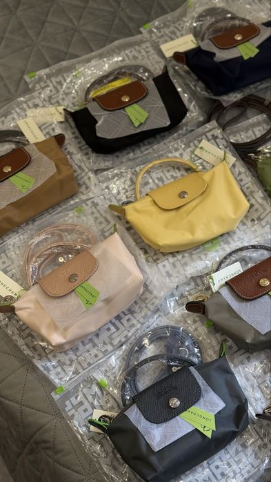 Сумка Longchamp mini le pliege + ремінь  і брелок тренд 2026 року