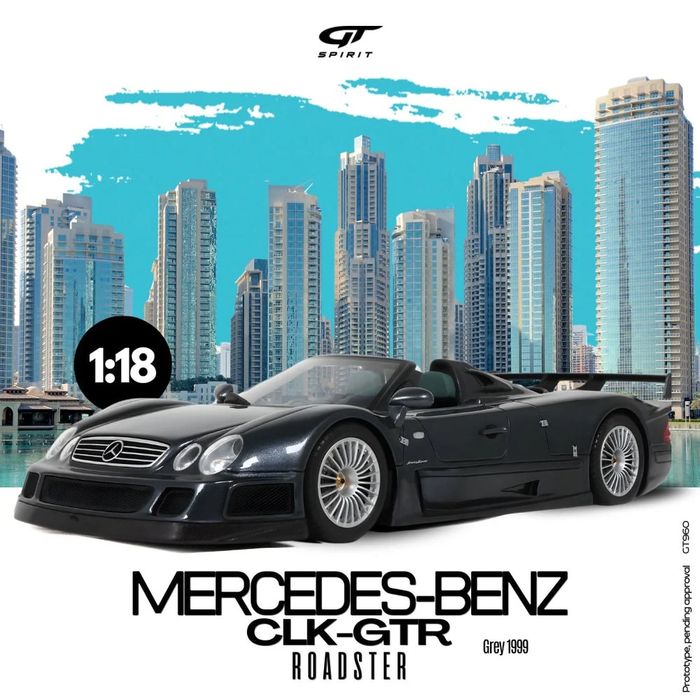 GT Spirit MERCEDES-BENZ CLK-GTR Roadster Grey 1999