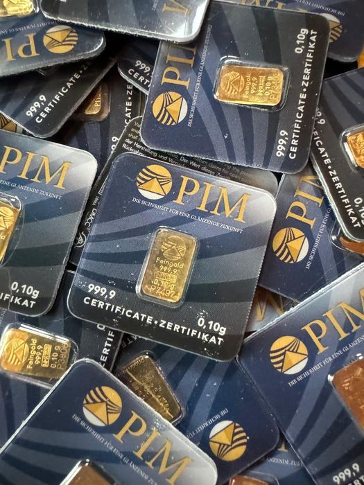 Barra de ouro certificada e selada