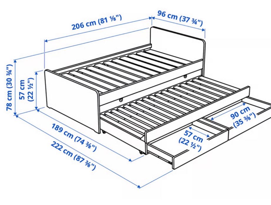 Cama Slakt Ikea (com dois colchoes)
