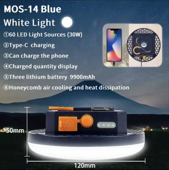 В наявності!MOS-14 30w white 9900mah Green.Moslighting
